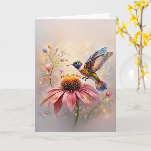 Carte Colibri (Fleur jaune)