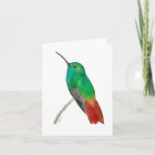 Carte Colibri à l'aquarelle (Devant)