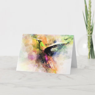 Carte Colibri à l'aquarelle