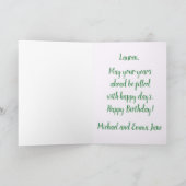 Carte Colibri à l'aquarelle Fleurs Vintages (Intérieur)