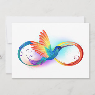 Carte Colibri arc-en-ciel avec symbole d'infini