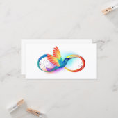 Carte Colibri arc-en-ciel avec symbole Infinity (Devant/Arrière en situation)