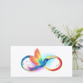 Carte Colibri arc-en-ciel avec symbole Infinity (Debout devant)