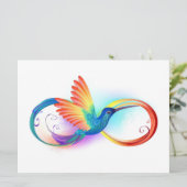 Carte Colibri arc-en-ciel avec symbole Infinity (Debout devant)