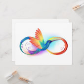 Carte Colibri arc-en-ciel avec symbole Infinity (Devant/Arrière en situation)