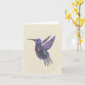Carte Colibri avec Cœur (Fleur jaune)
