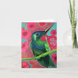 Carte Colibri avec Petunias