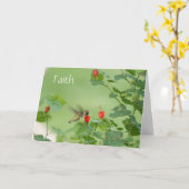 Carte Colibri avec verset (Luc 1:37) Sympathie (Fleur jaune)