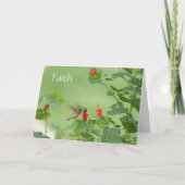 Carte Colibri avec verset (Luc 1:37) Sympathie (Devant)