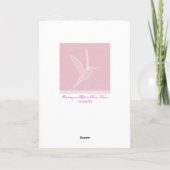 Carte Colibri blanc et rose (Dos)