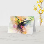 Carte Colibri d'aquarelle (Fleur jaune)