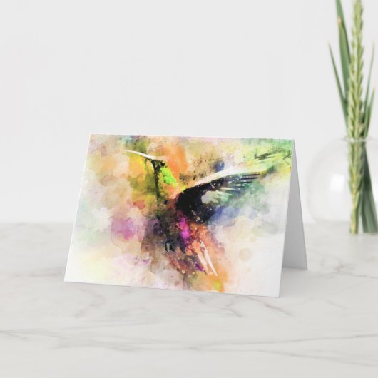 Carte Colibri d'aquarelle (Devant)