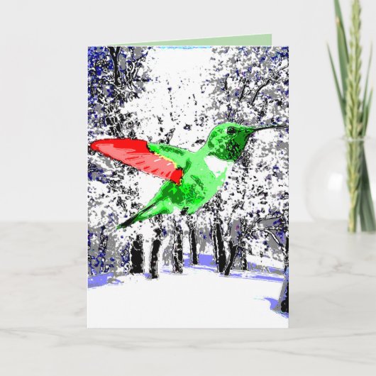 Carte Colibri de Noël (Devant)