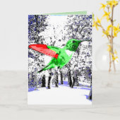 Carte Colibri de Noël (Fleur jaune)