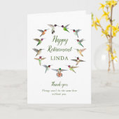 Carte Colibri de retraite sur mesure (Fleur jaune)