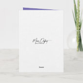Carte Colibri éclaboussant dans un iris violet (Dos)