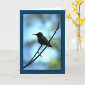 Carte Colibri en silhouette (Fleur jaune)