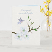 Carte Colibri en Sympathie avec Fleurs de Magnolia (Fleur jaune)