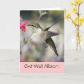 Carte Colibri en vol (Fleur jaune)