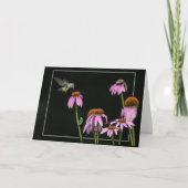 Carte Colibri Et Abeille Partagent Coneflower (Devant)