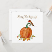 Carte Colibri et Citrouille Thanksgiving (Devant/Arrière en situation)