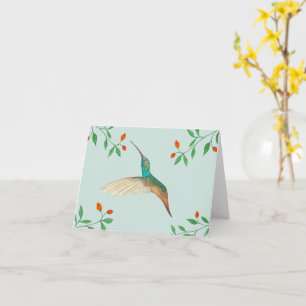 Carte Colibri et fleurs