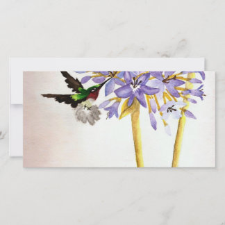 Carte Colibri et fleurs