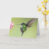Carte Colibri étonnant dans la poitrine de vol (Fleur jaune)