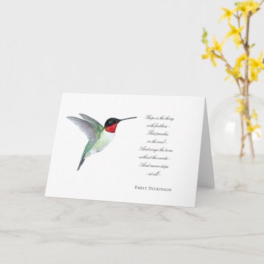 Carte Colibri "L'espérance est" (Fleur jaune)