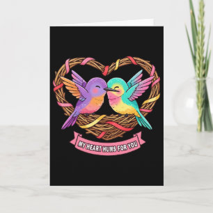 Carte Colibri Mignon Saint-Valentin Mon Cœur Bourdonn Po