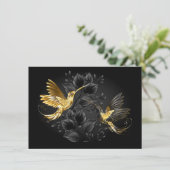 Carte Colibri noir et or (Debout devant)