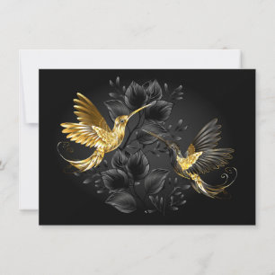 Carte Colibri noir et or