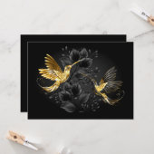 Carte Colibri noir et or (Devant/Arrière en situation)