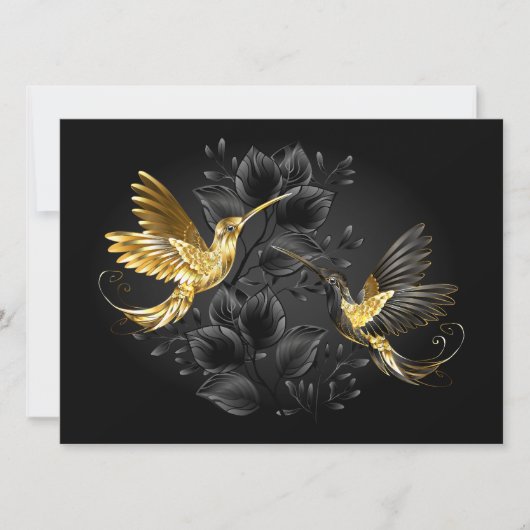 Carte Colibri noir et or (Devant)