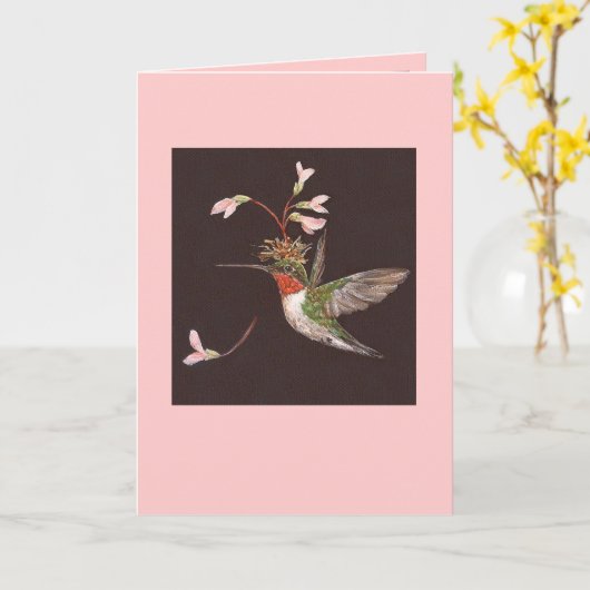 carte colibri, Ozzie (Fleur jaune)