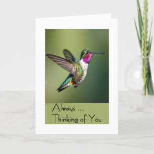 Carte Colibri Pensez à vous - Blank Inside