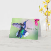 Carte Colibri Pourpre Pensant à Toi (Fleur jaune)