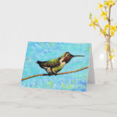 Carte Colibri prêt à voler la peinture (Fleur jaune)