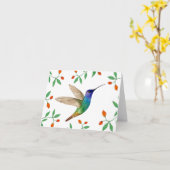 Carte Colibri saphir à queue dorée vierge (Fleur jaune)