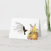 Carte Colibri, soleil et fleurs (Devant)