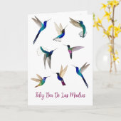 Carte Colibri Tropical Feliz Dia De Las Madres (Fleur jaune)