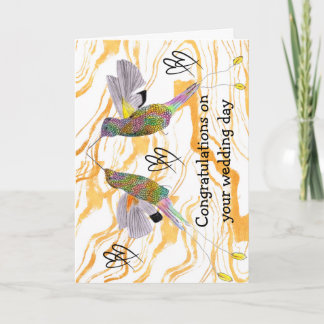 Carte Colibris adorés Félicitations pour votre jour de m