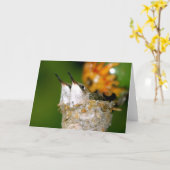 Carte Colibris de bébé (Fleur jaune)