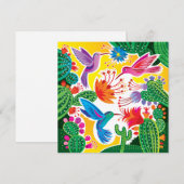 Carte Colibris et cactus en fleurs (Devant / Derrière)