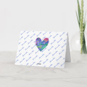 Carte Colibris et cœur de mariage à l'aquarelle (Dos)