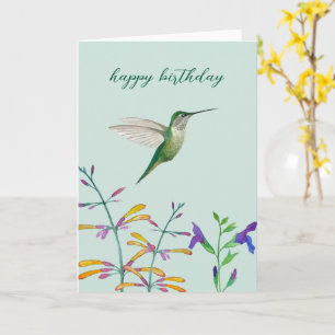 Carte Colibris et fleurs