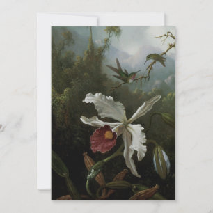 Carte Colibris et orchidée blanche par Martin J. Heade
