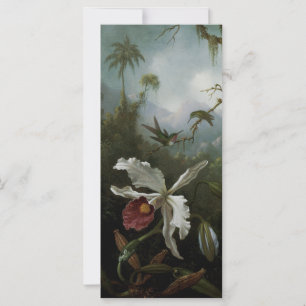 Carte Colibris et orchidée blanche par Martin J. Heade