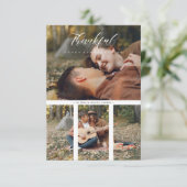 Carte Collage 2 Photos Couple Happy Thanksgiving (Debout devant)