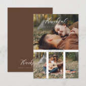 Carte Collage 2 Photos Couple Happy Thanksgiving (Devant / Derrière)